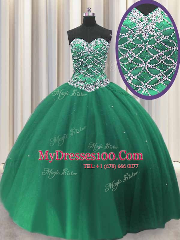 Popular Sleeveless Beading and Sequins Lace Up Quinceanera Dresses