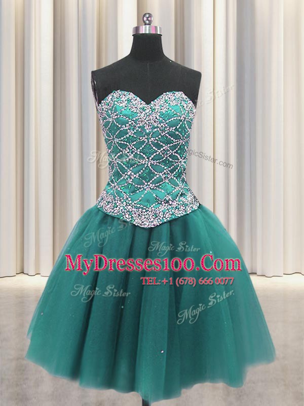 Luxurious Three Piece Sleeveless Lace Up Floor Length Beading and Sequins Sweet 16 Dress