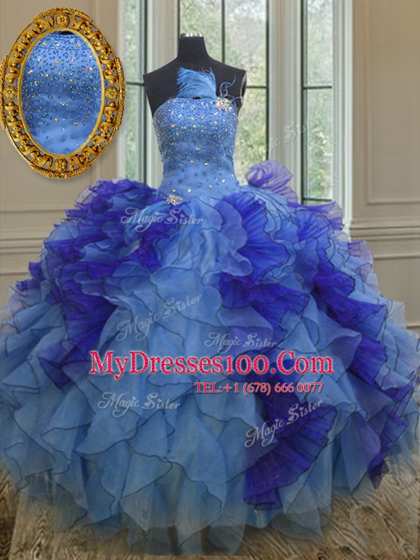 Floor Length Ball Gowns Sleeveless Multi-color Vestidos de Quinceanera Lace Up