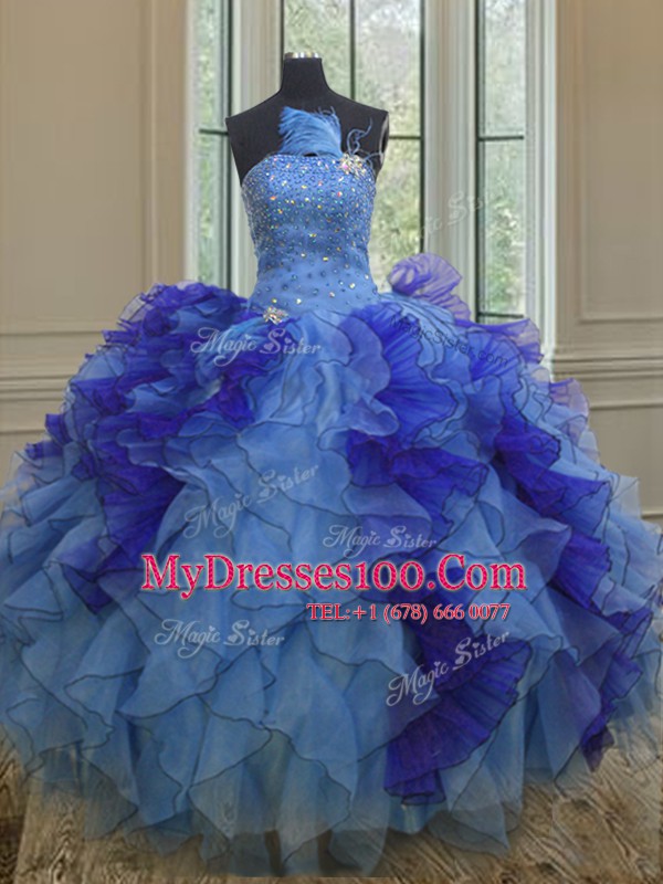 Floor Length Ball Gowns Sleeveless Multi-color Vestidos de Quinceanera Lace Up