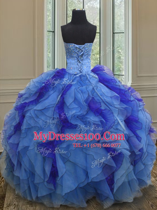Floor Length Ball Gowns Sleeveless Multi-color Vestidos de Quinceanera Lace Up