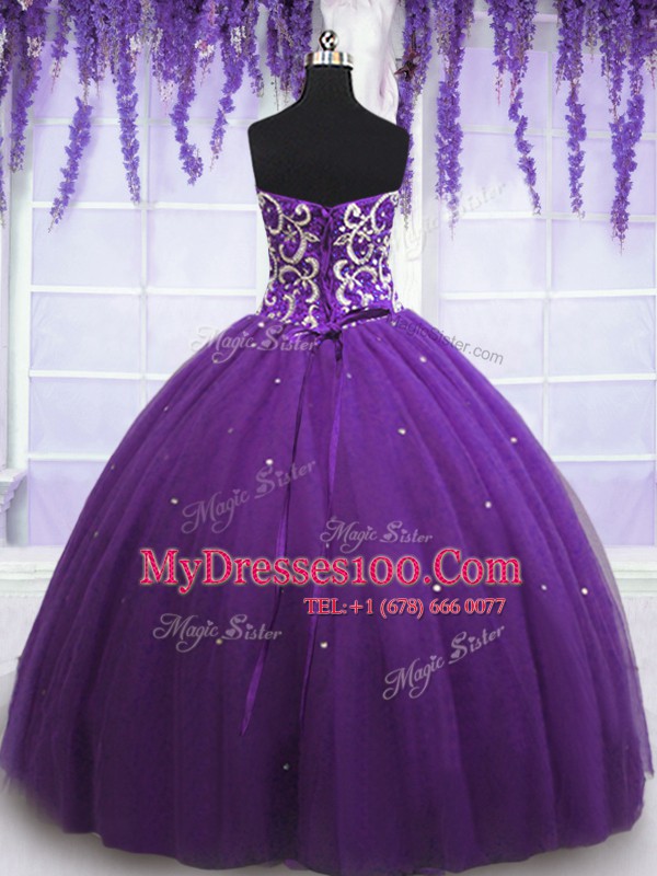 Admirable Sleeveless Beading Lace Up Vestidos de Quinceanera