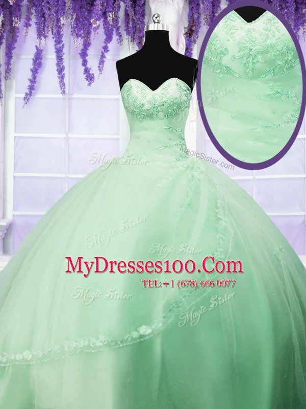 Sleeveless Tulle Lace Up Vestidos de Quinceanera for Military Ball and Sweet 16 and Quinceanera