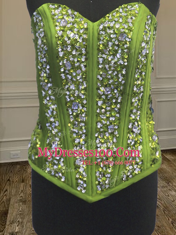 Great Three Piece Multi-color Sleeveless Floor Length Beading Lace Up Quince Ball Gowns