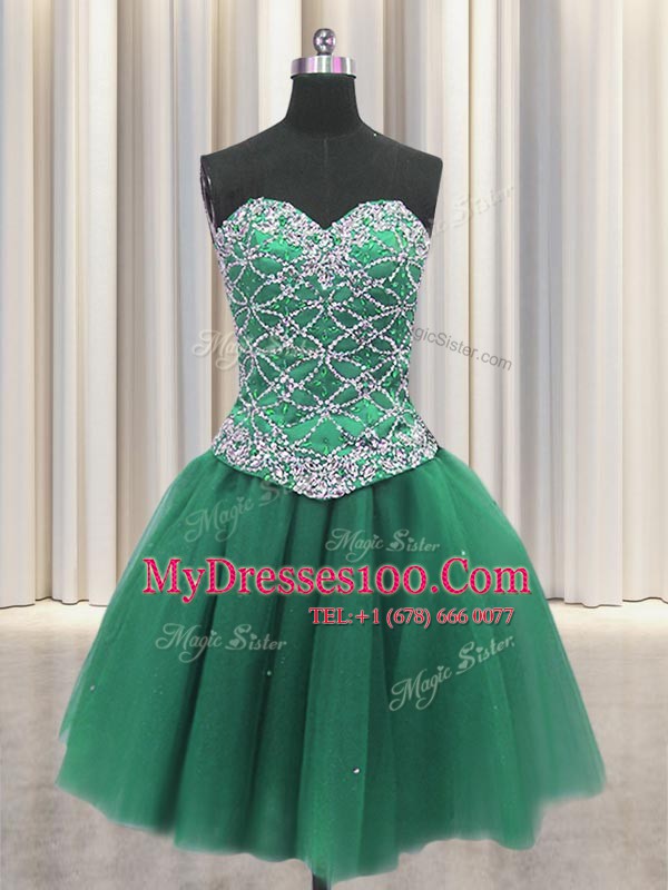 Trendy Three Piece Sleeveless Beading and Ruffles Lace Up Quinceanera Dress