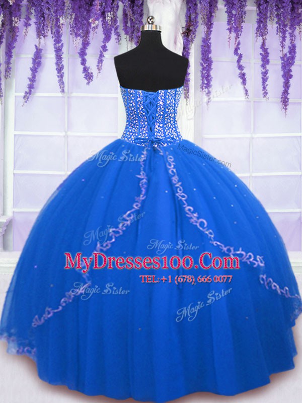 Sleeveless Lace Up Floor Length Beading and Sequins Sweet 16 Dresses