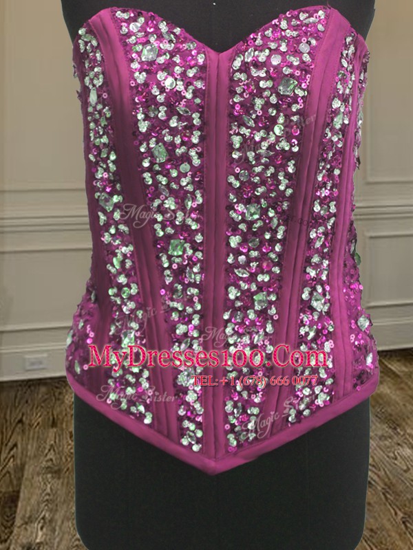 Customized Three Piece Multi-color Sweet 16 Dress Military Ball and Sweet 16 and Quinceanera and For with Beading Sweetheart Sleeveless Lace Up
