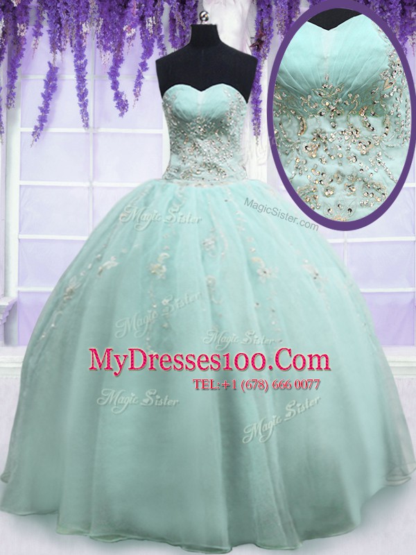 Nice Sleeveless Zipper Floor Length Beading and Embroidery Vestidos de Quinceanera