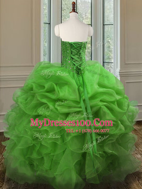 Glorious Sweetheart Neckline Beading and Ruffles 15th Birthday Dress Sleeveless Lace Up