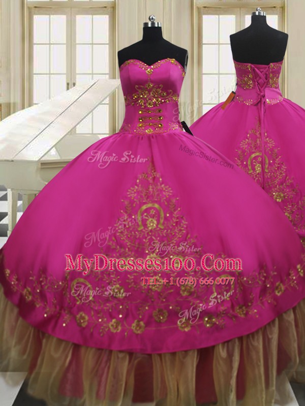 Captivating Sweetheart Sleeveless Taffeta Sweet 16 Dresses Beading and Embroidery Lace Up