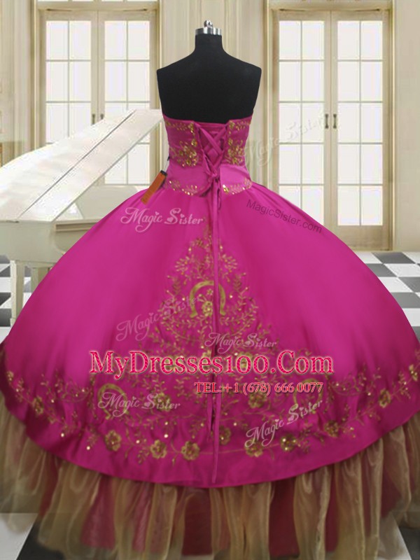 Captivating Sweetheart Sleeveless Taffeta Sweet 16 Dresses Beading and Embroidery Lace Up