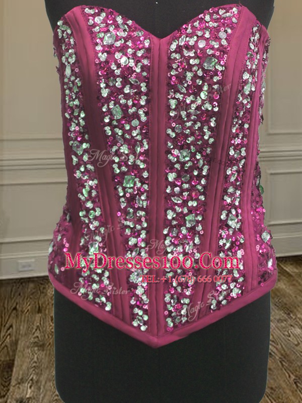 Three Piece Sequins Floor Length Multi-color Vestidos de Quinceanera Sweetheart Sleeveless Lace Up