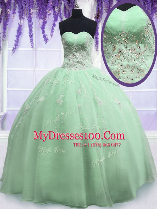 Wonderful Sleeveless Beading Zipper Ball Gown Prom Dress