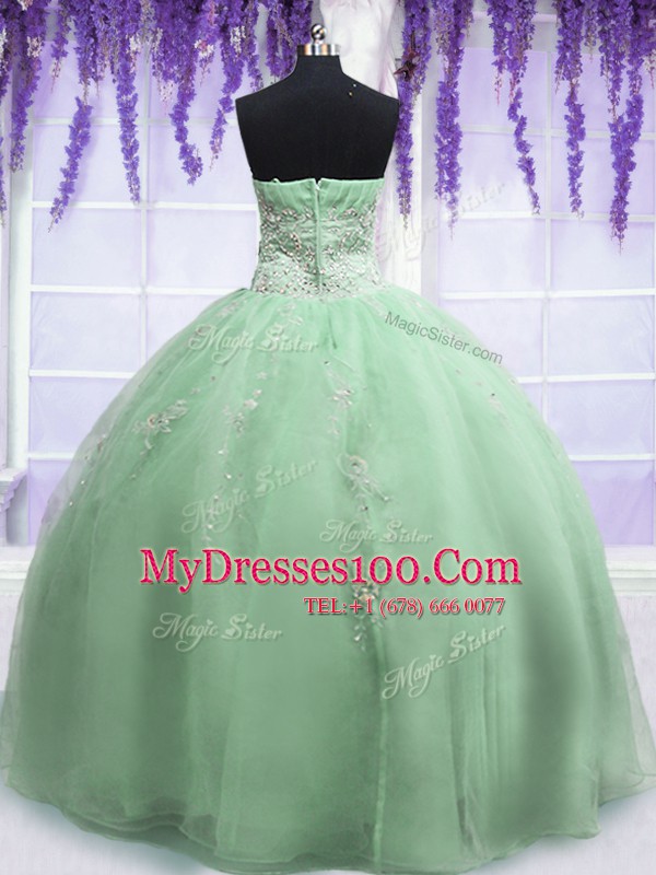 Wonderful Sleeveless Beading Zipper Ball Gown Prom Dress