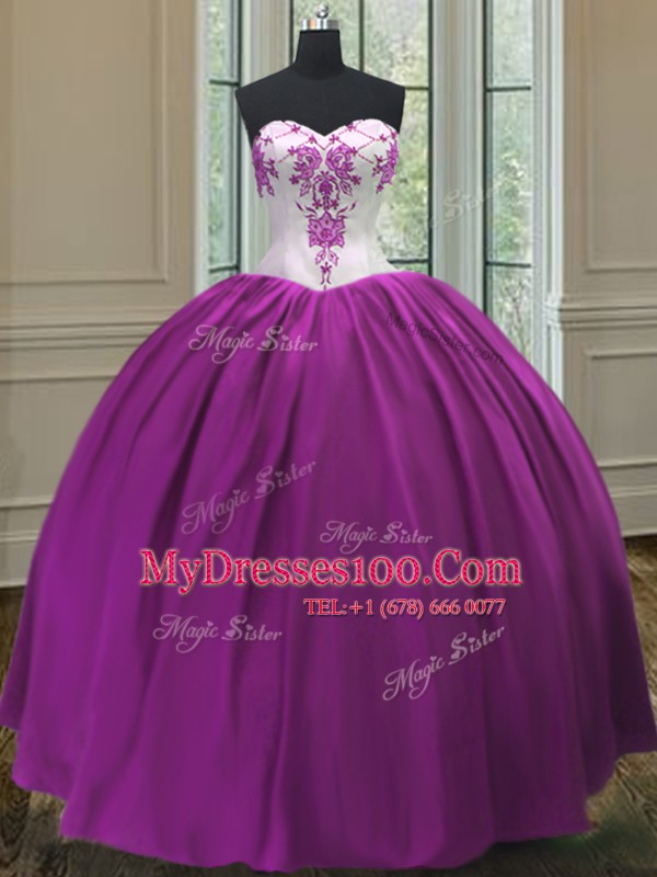 Floor Length Ball Gowns Sleeveless Purple Sweet 16 Dress Lace Up
