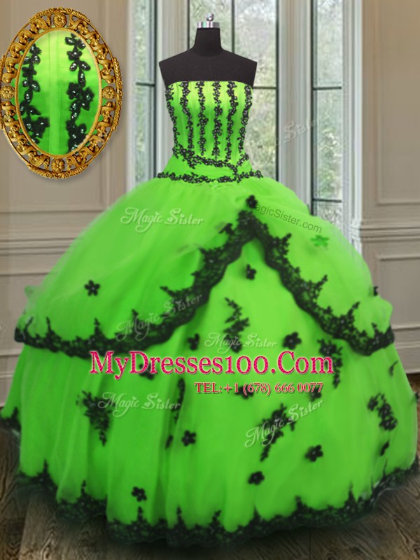 Modern Appliques Sweet 16 Quinceanera Dress Lace Up Sleeveless Floor Length