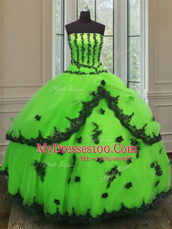 Modern Appliques Sweet 16 Quinceanera Dress Lace Up Sleeveless Floor Length