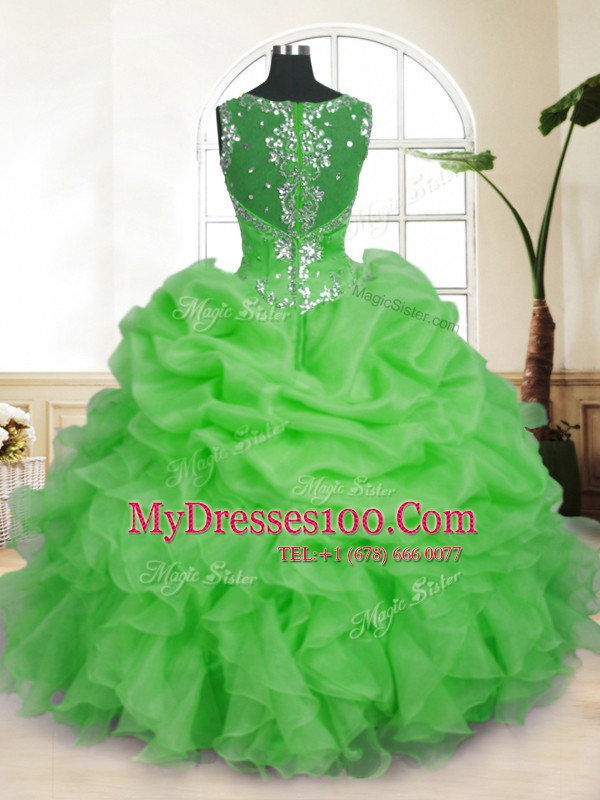 Enchanting Sleeveless Beading and Ruffles and Pick Ups Zipper Quinceanera Gowns