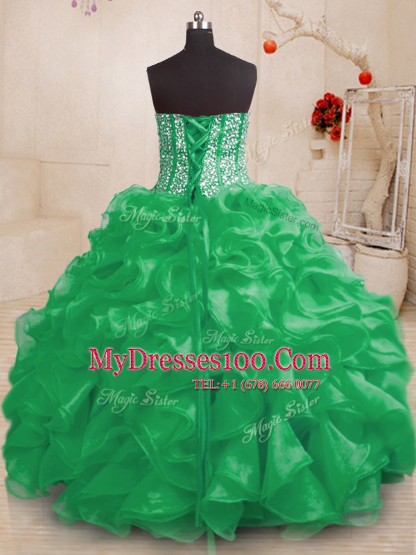 Floor Length 15 Quinceanera Dress Sweetheart Sleeveless Lace Up