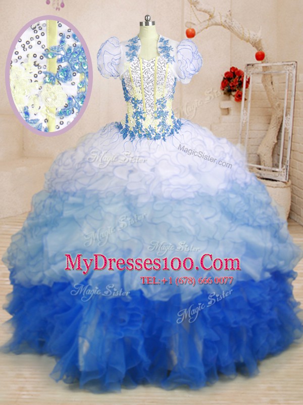 With Train Ball Gowns Sleeveless Multi-color Sweet 16 Quinceanera Dress Lace Up