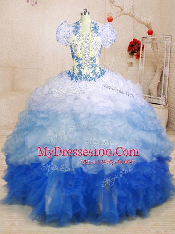 With Train Ball Gowns Sleeveless Multi-color Sweet 16 Quinceanera Dress Lace Up