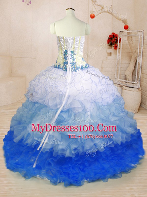 With Train Ball Gowns Sleeveless Multi-color Sweet 16 Quinceanera Dress Lace Up