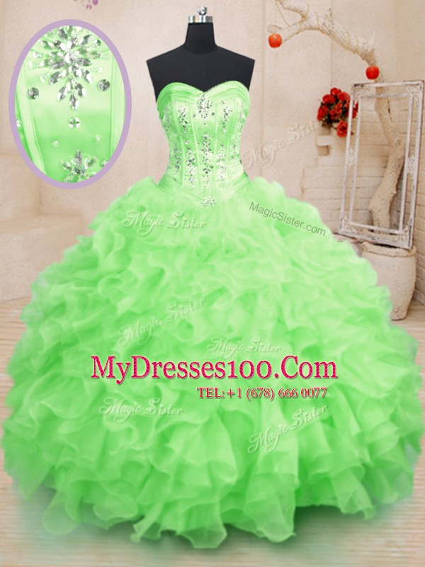 Fantastic Floor Length 15 Quinceanera Dress Sweetheart Sleeveless Lace Up