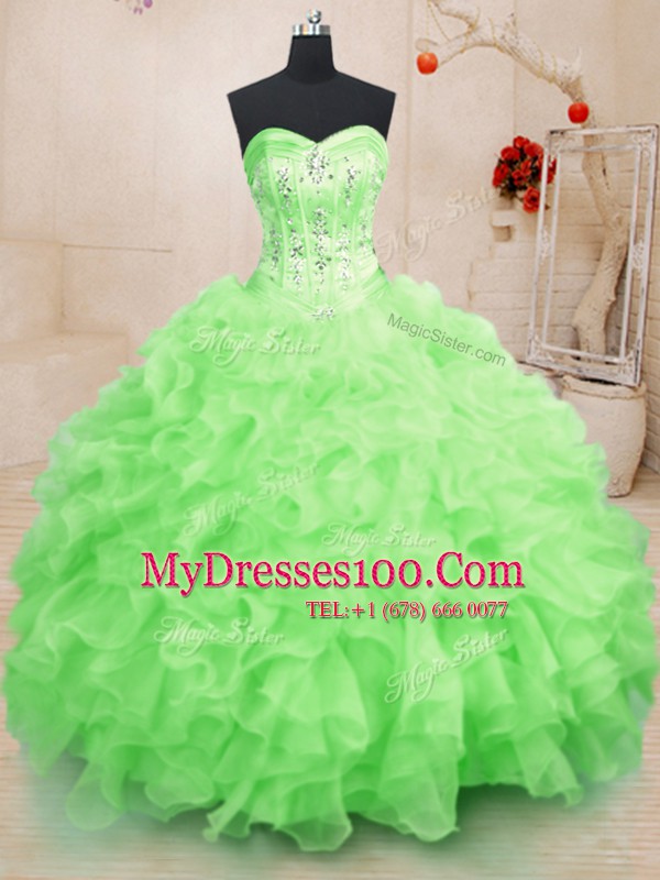 Fantastic Floor Length 15 Quinceanera Dress Sweetheart Sleeveless Lace Up