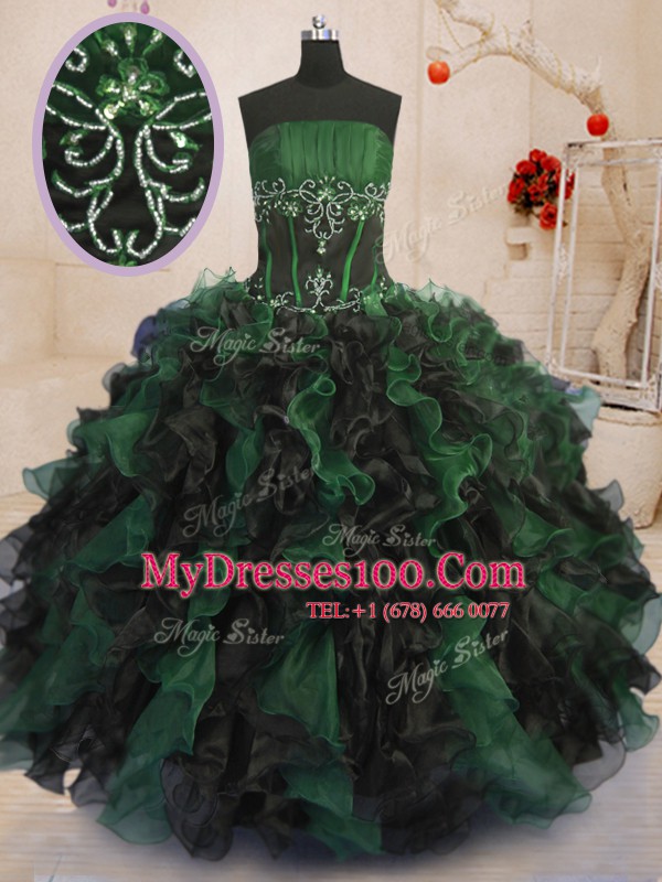 Sleeveless Beading and Ruffles Lace Up Quinceanera Gowns
