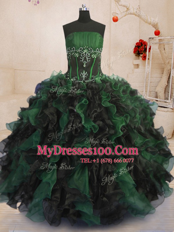 Sleeveless Beading and Ruffles Lace Up Quinceanera Gowns