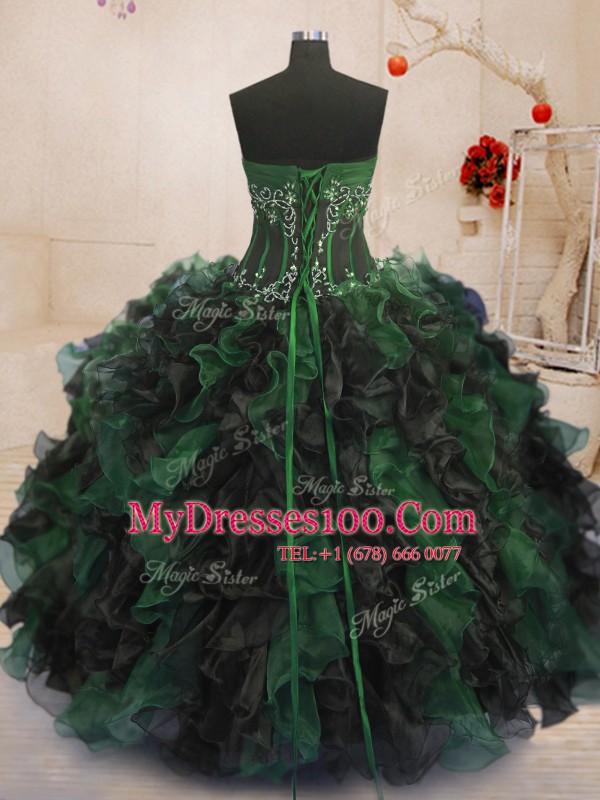 Sleeveless Beading and Ruffles Lace Up Quinceanera Gowns