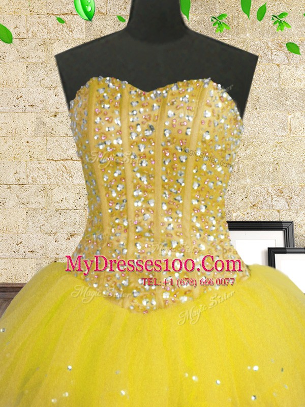 Multi-color Ball Gowns Tulle Sweetheart Sleeveless Beading and Ruffles and Sequins Floor Length Lace Up Ball Gown Prom Dress