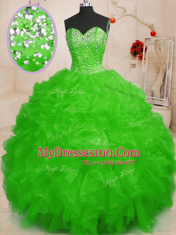 Edgy Sleeveless Organza Lace Up Quinceanera Gowns for Military Ball and Sweet 16 and Quinceanera