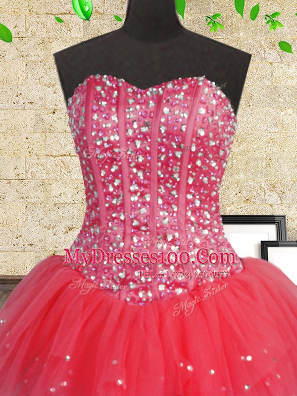 Floor Length Lace Up Sweet 16 Dress Multi-color for Military Ball and Sweet 16 and Quinceanera with Beading and Ruffles and Ruffled Layers