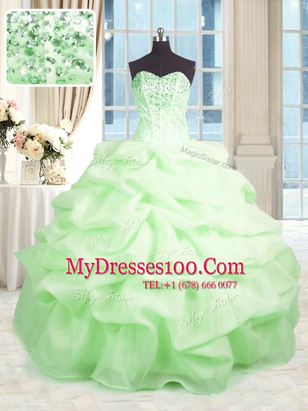 Luxury Sweetheart Lace Up Beading and Ruffles Vestidos de Quinceanera Sleeveless