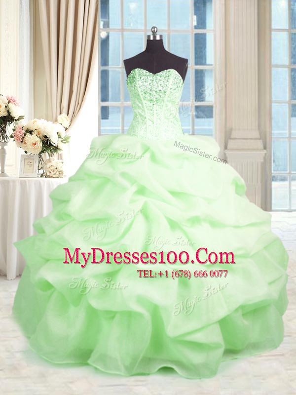 Luxury Sweetheart Lace Up Beading and Ruffles Vestidos de Quinceanera Sleeveless
