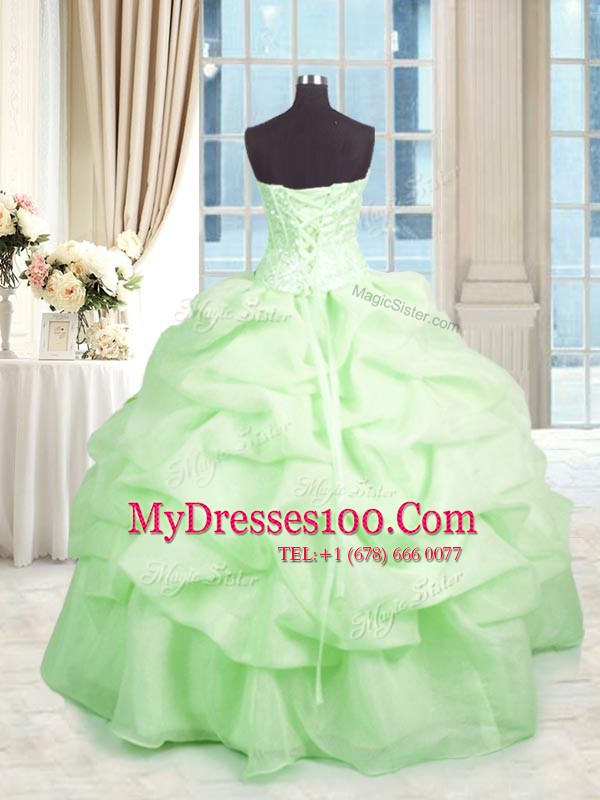 Luxury Sweetheart Lace Up Beading and Ruffles Vestidos de Quinceanera Sleeveless