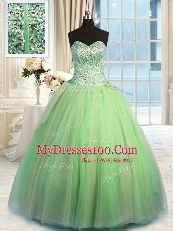 Three Piece Organza Sweetheart Sleeveless Lace Up Beading and Ruching Quinceanera Gown in