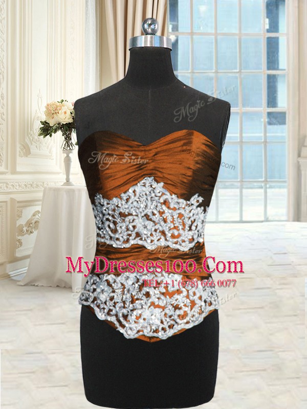 Floor Length Lace Up Quince Ball Gowns Rust Red for Military Ball and Sweet 16 and Quinceanera with Beading and Lace and Ruching and Pick Ups