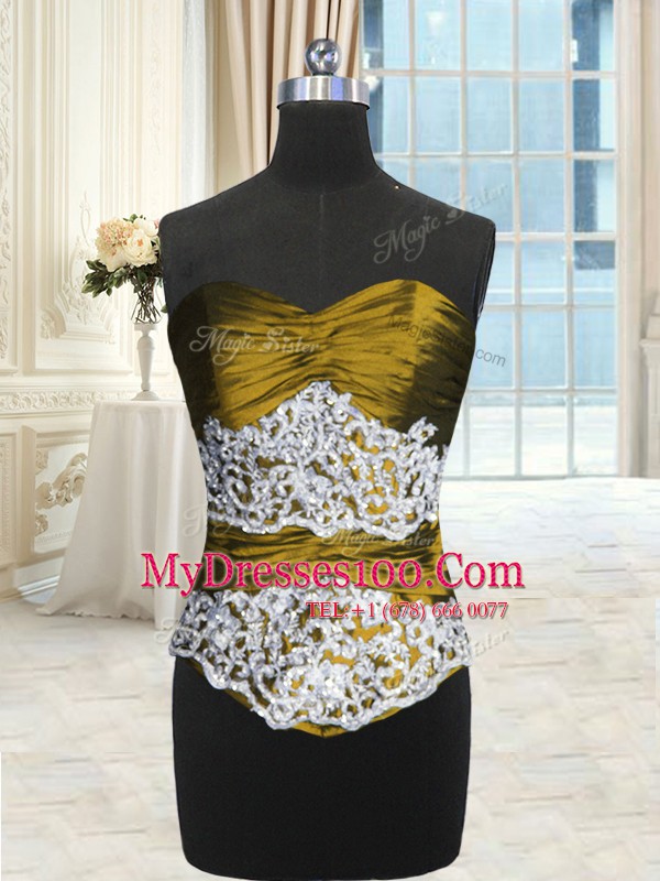 Luxury Sweetheart Sleeveless 15 Quinceanera Dress Floor Length Beading and Appliques and Pick Ups Olive Green Taffeta and Tulle