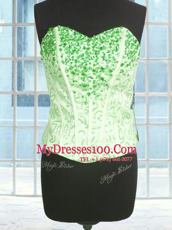 Artistic Organza Sweetheart Sleeveless Lace Up Beading and Ruffles Vestidos de Quinceanera in
