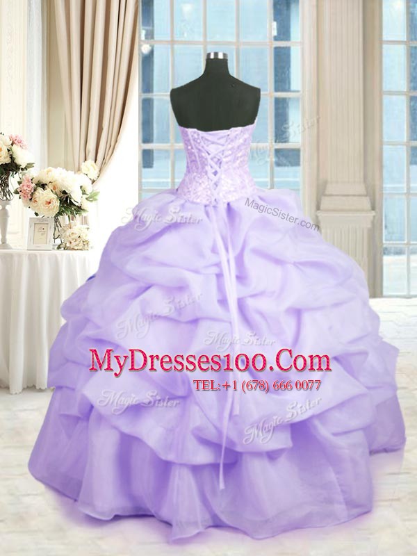 Romantic Sleeveless Lace Up Floor Length Beading and Ruffles Sweet 16 Dresses