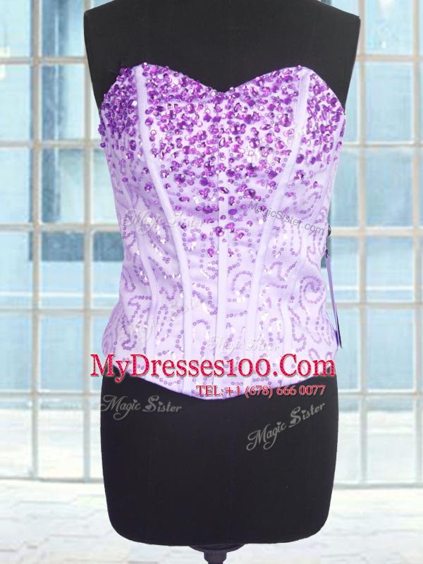 Romantic Sleeveless Lace Up Floor Length Beading and Ruffles Sweet 16 Dresses