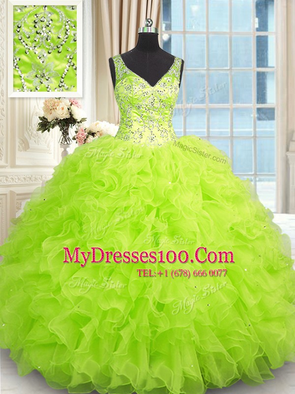High Class Floor Length Ball Gowns Sleeveless Quinceanera Dress Zipper