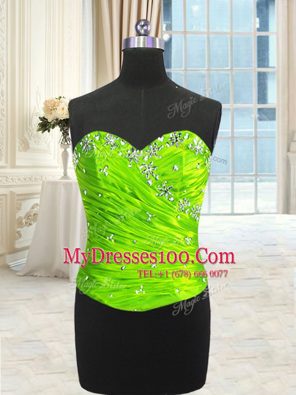 Exquisite Four Piece 15 Quinceanera Dress Military Ball and Sweet 16 and Quinceanera and For with Beading and Ruffles and Ruching Sweetheart Sleeveless Lace Up