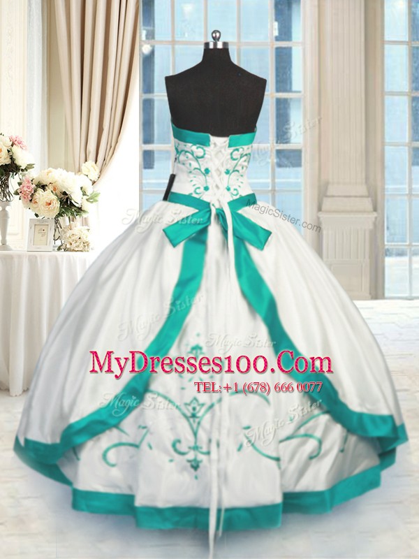 Sleeveless Lace Up Floor Length Beading and Embroidery Sweet 16 Dresses