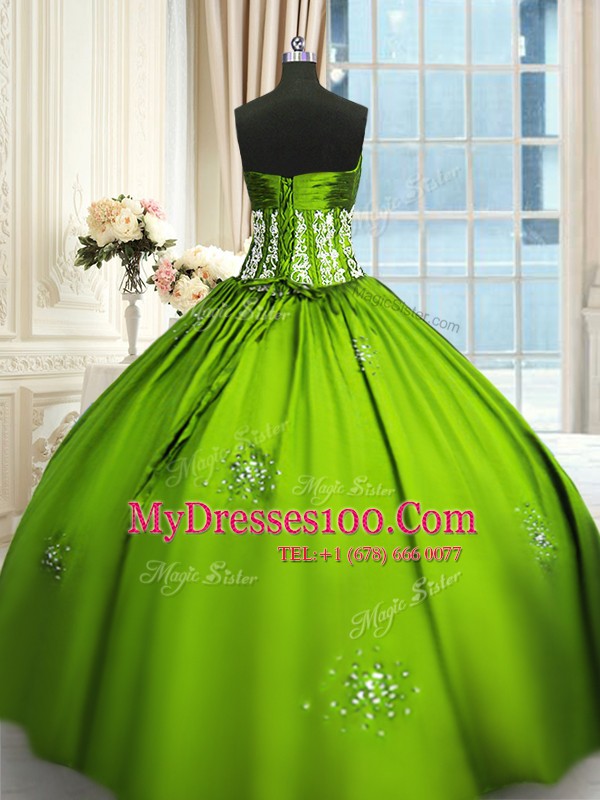 Fashionable Sleeveless Taffeta Lace Up Quinceanera Dresses for Military Ball and Sweet 16 and Quinceanera