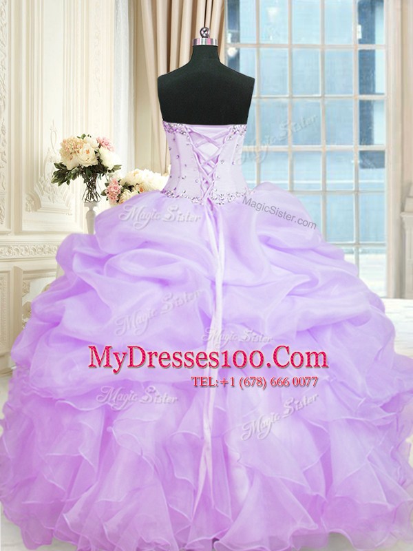 Sleeveless Beading and Ruffles Lace Up Sweet 16 Quinceanera Dress
