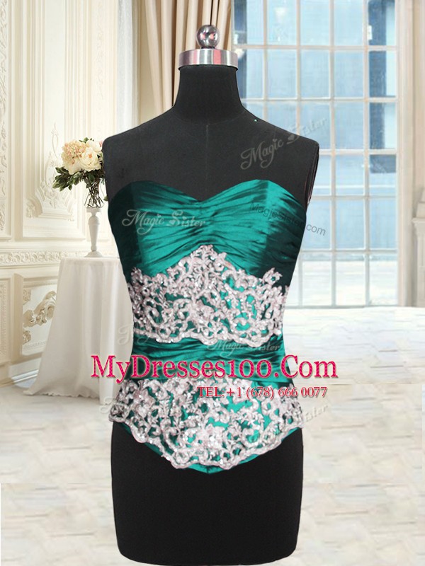 Top Selling Ball Gowns 15 Quinceanera Dress Turquoise Sweetheart Taffeta and Tulle Sleeveless Floor Length Lace Up