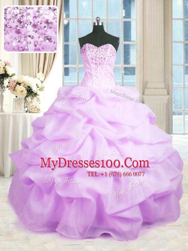 Sleeveless Beading and Ruffles Lace Up Quinceanera Gown